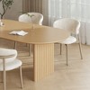SpassWay 30"H Oval Wood Dining Table Kitchen Table Conference Table with Double Pedestal - 3 of 4