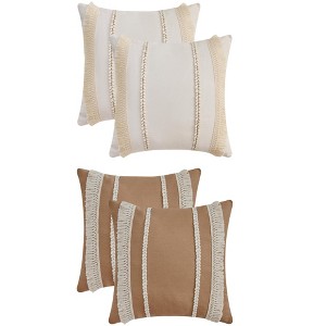 REGALWOVEN 4 Pcs Boho Modern Striped Decorative Throw Pillow Cover for Living Room Bed Sofa - 1 of 4
