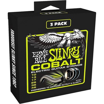 Ernie Ball 3721 Cobalt Regular Slinky Electric Guitar Strings 3-Pack