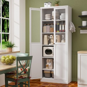 ORRD 72" Metal Kitchen Pantry Cabinet with Adjustable Shelves, Heavy-Duty Storage Organizer with Tool-Free Assembly for Bathroom, Living Room, White - 1 of 4