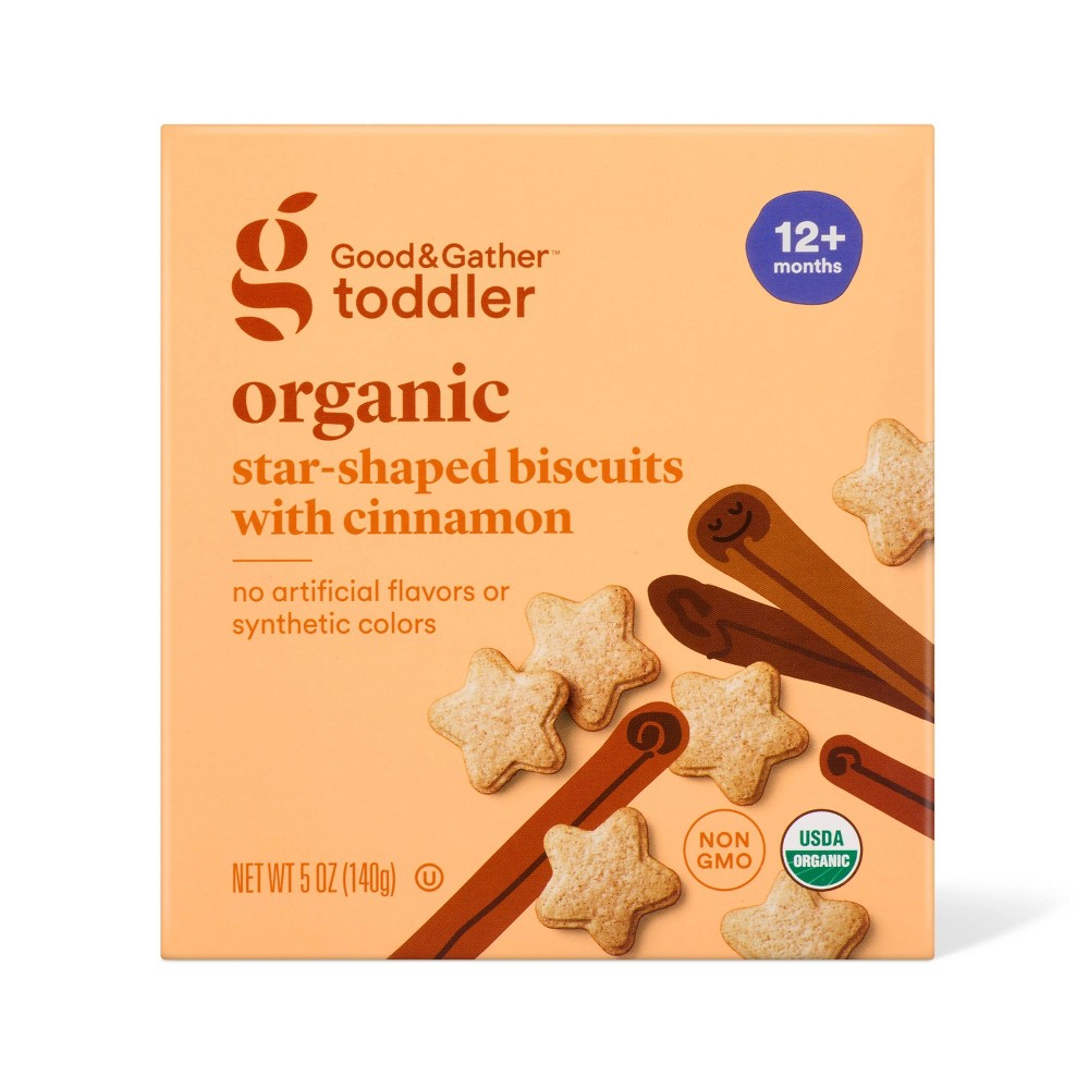 Organic Toddler Snack - Honey & Cinnamon Whole Grain Biscuit 5oz - Good & Gather™