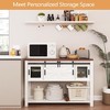 Coffee Bar Cabinet with Barn Doors,Sideboard Buffet Storage for Kitchen - 4 of 4
