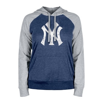 MLB New York Yankees Women's Lightweight Bi-Blend Hooded Sweatshirt