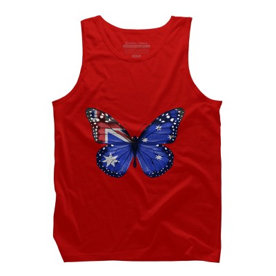 Men's Design By Humans Butterfly Flag Of Australia By GiftsIdeas Tank Top
