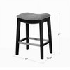 OUTSUPPLY Contemporary Saddle Counter Stool, Backless Design Stool for Kitchen Islands & Bars, Easy Assembly - 4 of 4