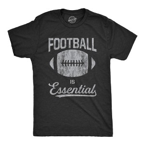 Mens Football Is Essential T Shirt Funny Sports Big Game Sunday Novelty Graphic Tee - Crazy Dog Men's T Shirt - 1 of 4