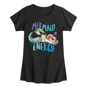 Girls' - Disney - Ariel Mermaid Energy Fitted Short Sleeve Graphic T-Shirt - 1 of 4
