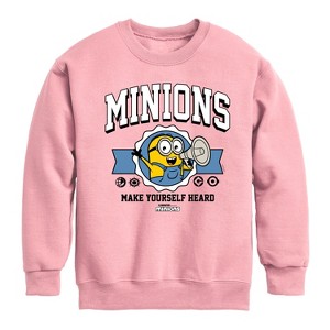 Boys' - Despicable Me Minions - Make Yourself Heard Graphic Long Sleeve Fleece Sweatshirt - 1 of 4