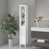 KTMBDW Cabinet with Adjustable Shelf, Storage Cabinet for Small Space, Tall Cabinet, Narrow Cabinet with Door, 5 Compartments (White) - 2 of 4