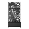 MAYEERTY Planter Box with Trellis Iron Black Gerald Wide Edge Street Style 47x47x16in 3-Piece Set - 3 of 4