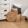 Gulches Ludmilla 15"x15"x20" Natural Brown Water Hyacinth Hamper: Lid, Removable Liner - 2 of 4