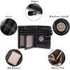 Hachikiko Small Bifold Wallet - Vegan Leather RFID Blocking Card Holder with Zipper Coin Pocket, Compact & Roomy,Black - 4 of 4
