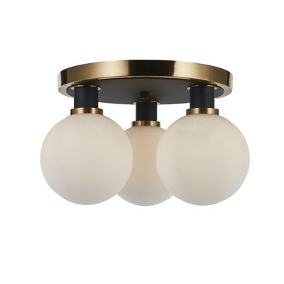 Artcraft Lighting Gem 3 - Light Semi-Flush Mount in  Black/Brushed Brass