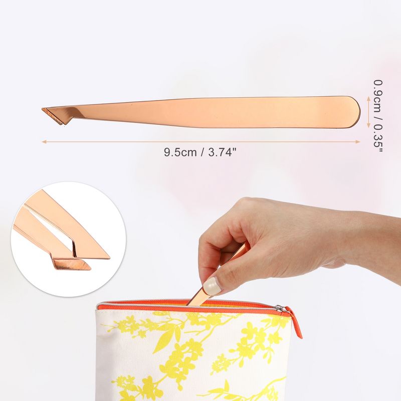 Unique Bargains Stainless Steel Eyebrow Tweezers Rose Gold Tone 1 Pc, 4 of 7