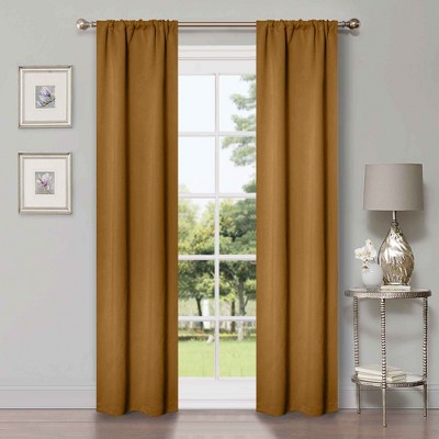 Classic Modern Solid Room Darkening Semi-Blackout Curtains, Rod Pocket, Set of 2 by Blue Nile Mills