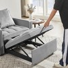 Velvet 3-in-1 Convertible Folding Chair Bed with Tufted Cushion - 2 of 4