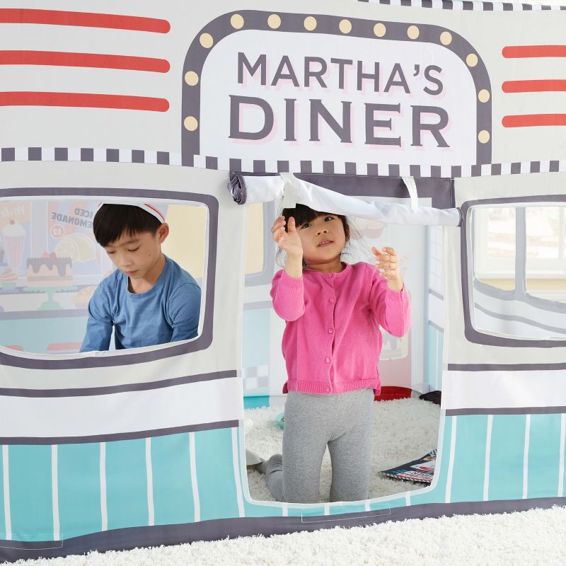 Martha Stewart Kids' Diner Play Tent: Children's Large Indoor Pretend Play Playhouse for Playroom, Foldable Toddler Bedroom Tent, 4 of 9