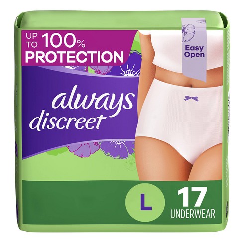 Always Discreet Adult Postpartum Incontinence Underwear For Women - Maximum  Protection - Maximum Large - 17ct : Target