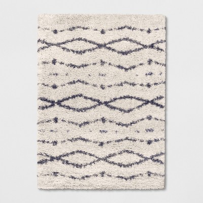 7'x10' Woven Diamond Area Rug Cream/Navy - Project 62™