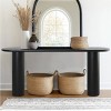 70" Narrow Console Table,Modern Wood Console Table With Double Pedstal,Grain Paper Console Table for Entryway,Living Room-Tanpinhause - 2 of 4