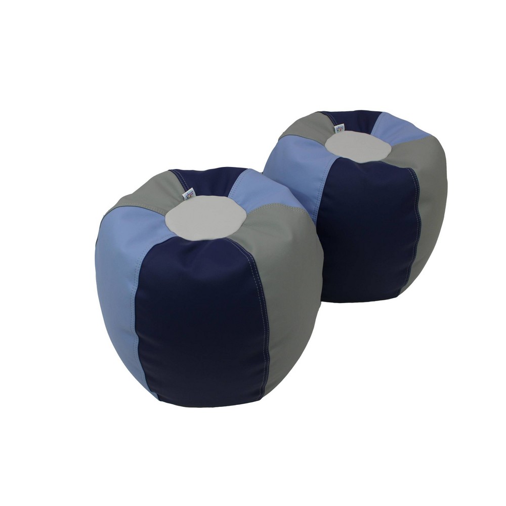 Photos - Bean Bag Factory Direct Partners 2pk 12" SoftScape Kids'  Puffs Navy/Powder