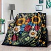 Lomsoe Christmas Sunflower Bouquet Print Flannel Blanket - All Seasons Soft and Warm Throw Blanket for Bed, Napping, Camping, Travel, Office - 2 of 4
