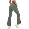WhizMax Women's High-Waisted Flared Yoga Pants with Side Slits and Pockets - 4 of 4