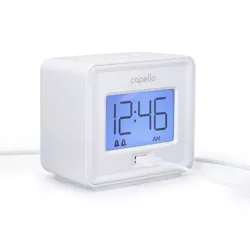 Capello - Dual Alarm Clock with USB Phone Charger - White