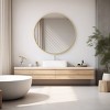 GlasFlength Decorative Wall Mirrors Full Length Mirrors Circular Wall Accent Mirror Stylish Frame For Multi Room, Gold, 30"*30"*0.7" - 2 of 4