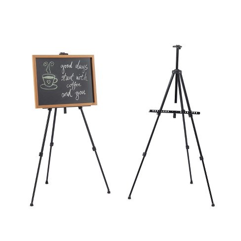 Heavy-Duty Adjustable Instant Easel Stand, 25 To 63 High, Steel, Black