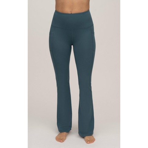 Yogalicious Womens Lux Tribeca Side Pocket High Waist Flare Leg Pant -  Tapestry - Small