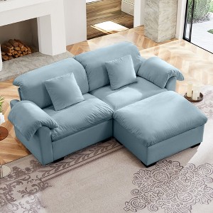 NicBex Couches for Living Room Modern  Accent Chair Couch Velvet Fabric Upholstered Single Sofa With Fluffy Pillows and Storage Function - 1 of 4