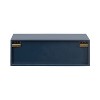 Kate and Laurel Decklyn Rectangle MDF Floating Side Table, 18x12x6, Navy Blue and Gold - 4 of 4