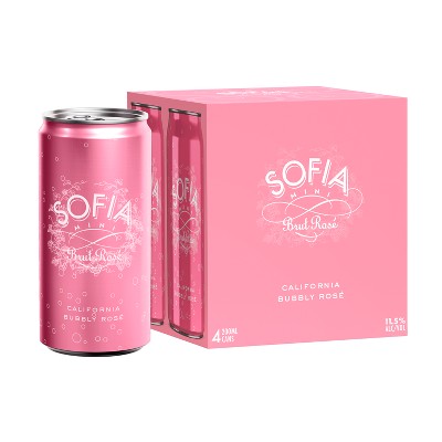 Francis Coppola Sofia Mini Brut Rosé Sparkling Wine - 4pk/200ml Cans