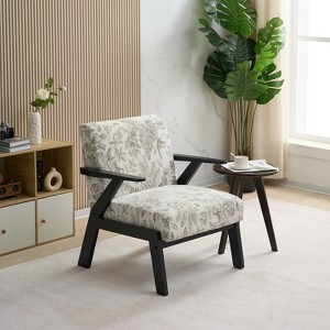 Hrinhom 27.2"W Lounge Comfortable Armchair,Accent chair with Wooden Legs - 1 of 4