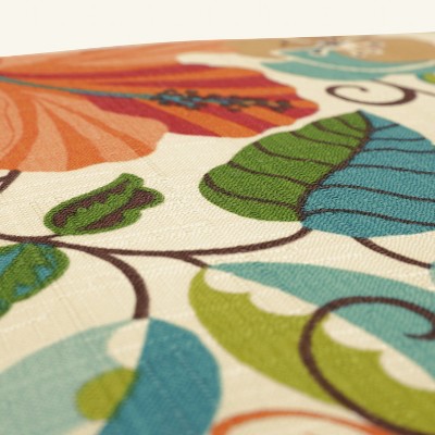 Set of 2 Tropical Floral Embroidered Square Pillows