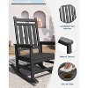 Outdoor Adirondack Rocking Chair - All-Weather HDPE Fire Pit Chair with Wide Backrest, 380LB Capacity - Patio, Garden, Backyard & Lawn - 4 of 4