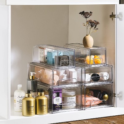 Sorbus 2 Pack Large Clear Stackable Pull-Out Drawers - Organization and Storage Containers for Kitchen, Pantry, Bathroom and More — фото 6