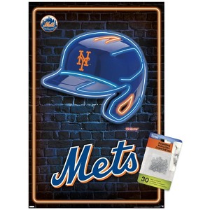 Trends International MLB New York Mets - Neon Helmet 23 Unframed Wall Poster Prints - 1 of 4