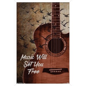 Trends International Music Will Set You Free Framed Wall Poster Prints - 1 of 4