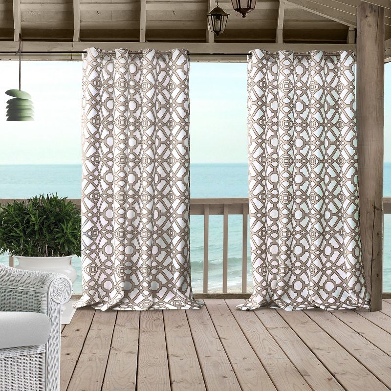 Marin Ironwork Indoor/Outdoor Single Window Curtain for Patio, Pergola, Porch, Cabana, Deck, Lanai - Elrene Home Fashions, 2 of 6