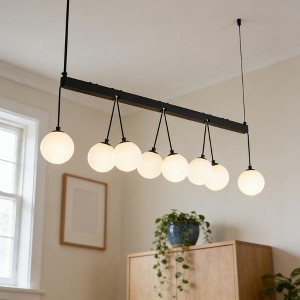 8-Light Sphere Globe Chandelier, Farmhouse Cherry Hanging Ceiling