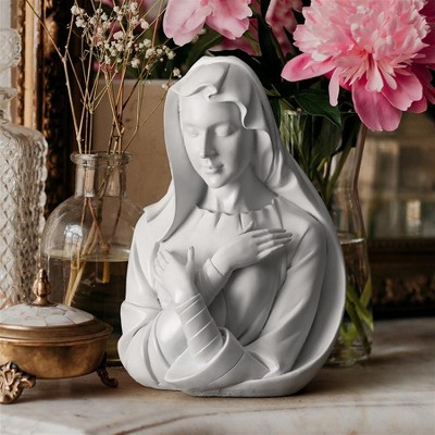Design Toscano Blessed Virgin Mary, Lady of Grace Bust Statue, white