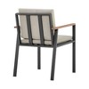 HomeRoots Set of Two 22" Light Gray Solid Wood Outdoor Dining Chair with Taupe Cushion - 4 of 4