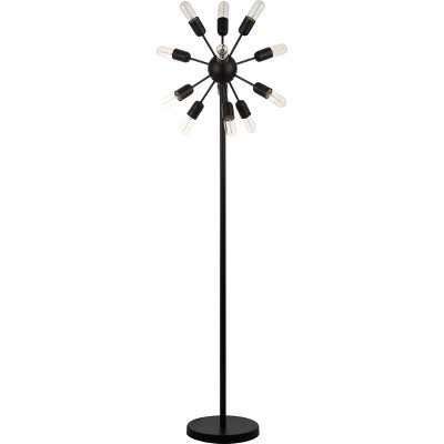 67.5" Urban 12 Light Retro Floor Lamp (Includes Light Bulb) Black - Safavieh