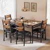Dining Table Set for 2/4 with Upholstered Chairs & Corner Protectors, Small Space Kitchen Table, Rustic Gray/Brown - 2 of 4