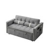 Akoasm 55.5 in. W Modern 2 Seater Loveseats Sofa with Adjsutable Backrest and Lumbar Pillows For Living Room and Apartment-Grey - 3 of 4