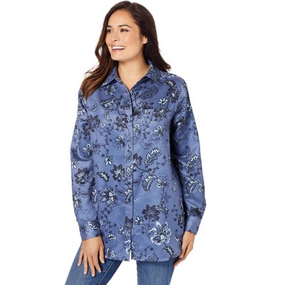 Woman Within Women's Plus Size Soft Sueded Moleskin Shirt