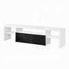 75" High Gloss MDF TV Stand with 3 Shelves, Side Metal Glide Drawer and Support for TVs up to 80 Inches for Living Room - 2 of 4