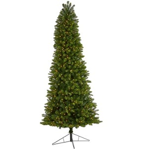 Nearly Natural 9-ft Slim Virginia Spruce Artificial Christmas Tree with 750 Warm White (Multifunction) - 1 of 4